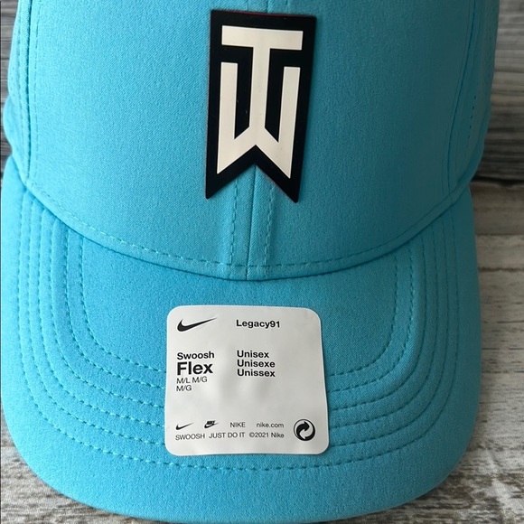 Nike Tiger Woods Unisex Turquoise Legacy91 Golf Hat with Logo Size M/L - Picture 7 of 11